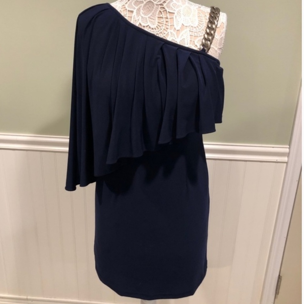 Navy Asymmetrical Dress